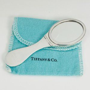 Vintage Tiffany & Co Makeup Cosmetic Folding Purse Mirror Compact in Silver